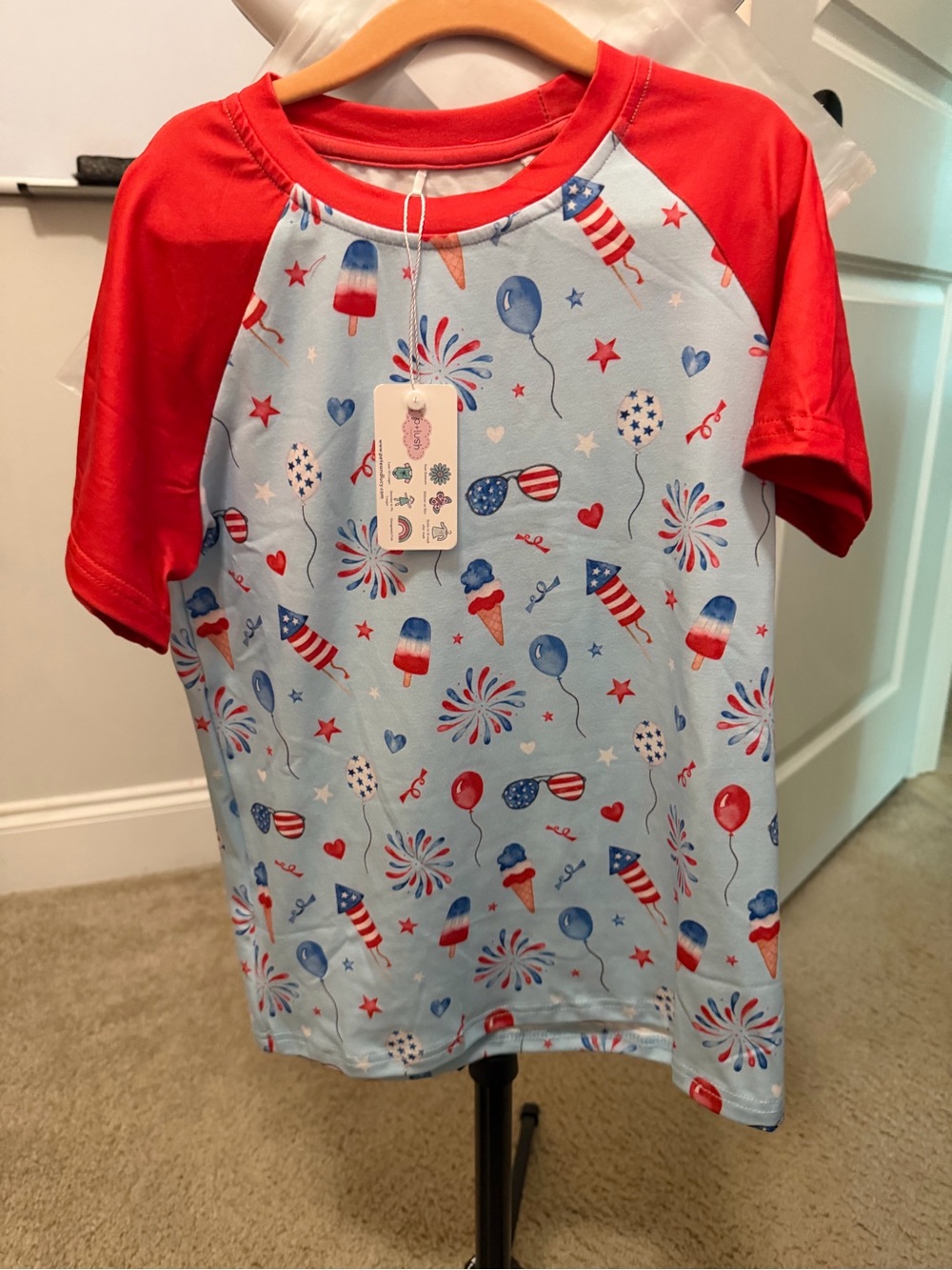 PETE + LUCY USA ALL DAY BOY SHIRT SIZE 7/8